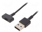 Cable: for smartwatch charging | Fitbit | 1m | 1A | black