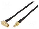 Cable | 3m | SMB male,SMB female | shielded | black | angled,straight