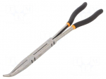 Pliers: half-rounded nose | curved,elongated | 336mm
