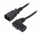Cable | 3x1mm2 | IEC C13 female angled right,IEC C14 male | PVC | 1m