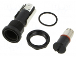 Fuse holder | 5x20mm | 16A | 250VAC | FIZ | on panel | black | UL94V-0