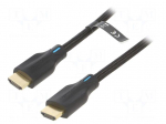 Cable | HDMI plug,both sides | PVC | textile | HDMI 2.1 | Len: 2m | black