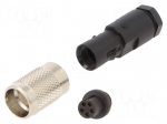Connector: M9 | plug | female | Plating: gold-plated | 125V | 3A | IP67