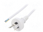 Cable | 3x1mm2 | AS/NZS 3112 (I) plug,wires | PVC | 3m | white | 10A