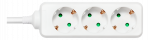 Earthed power strip DELTACO 3x CEE 7/3, 1x CEE 7/7, child protected, 5m, white / GT-0302