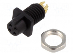 Connector: circular | socket | female | PIN: 4 | 60V | gold-plated | 3A