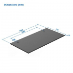 Up Up Table top L Black, 1500x750x25mm (Laminated particle board)