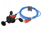 Extension lead | 3x1.5mm2 | 5m | PUR | blue | Sockets no: 3 | 16A