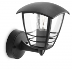 PHILIPS Creek wall lantern black 1x60W 230V up gaismeklis