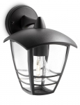 PHILIPS Creek wall lantern black 1x60W 230V down gaismeklis