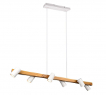 Trio-Lighting Marley  115 cm 6-pc GU10 matt white/wood piekaramā lampa