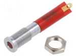 Indicator: LED | flat | red | &Oslash;6mm | IP67 | Q6 | for soldering,connectors
