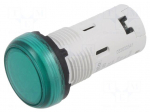 Control lamp | 22mm | Platinum | 24VAC | 24VDC | Kind: flat | green