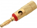 &Uuml;hendused // Different Audio, Video, Data connection plug and sockets // 1596#                Wtyk banan złoty skręcany duży czerwony