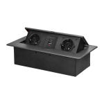 Uued tooted // Gniazdo meblowe wpuszczane w blat z płaskim frezowanym rantem i ładowarką USB, 2x2P+Z (Schuko),2xUSB (typ A+C; 3,6A), grafitowe