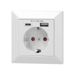 Uued tooted // Gniazdo pojedyncze 2P+Z (Schuko), USB-A + USB-C, wyjście 5VDC, max 2,8A