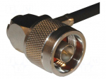 Connector: N | plug | male | angled 90&deg; | 50&Omega; | soldering,crimped | PTFE