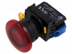 Switch: push-button | 22mm | Stabl.pos: 2 | NO | red | LED | IP65 | mushroom