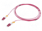 Fiber patch cord | OM4 | LC/UPC,both sides | 3m | 50/125um | LSZH | pink