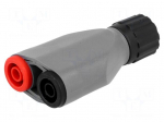 Adapter | 3A | banana 4mm socket x2,BNC male | 1kV