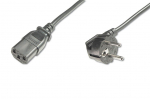 Cable Digitus Power Cord, Schuko (CEE 7/7 ) 90&oslash; angled - C13 M/F, H05VV-F3G 0.75qmm 0.75 m, Black