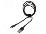 Cable | High Speed,USB 2.0 | USB A plug,USB C plug | 1m | black | 3A