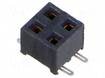 Connector: pin strips | socket | female | PIN: 4 | vertical | SMT | 2mm
