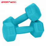 SportVida 2in1 GYM & Fitness Comfort Hexagonal Shape Dumbbell Set 2 * 1 KG Turquoise