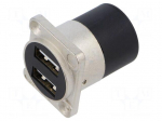 Coupler | USB A socket x2,both sides | for panel mounting,screw