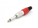 6.35mm PROFESSIONAL MALE JACK CONNECTOR - MONO - RED