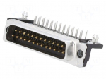 Connector: D-Sub | PIN: 25 | socket | male | on PCBs | angled 90&deg; | THT