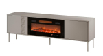 Cama RTV cabinet EF + fireplace black TRESSE 180x40x54.5 cashmere matt