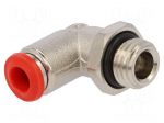 Push-in fitting | angled | -0.99&divide;20bar | nickel plated brass