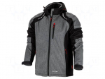 Softshell jacket | Size: XXXL | grey-black | with a hood | 300g/m2