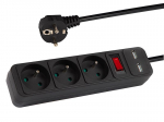 Uued tooted // 98-776# Przedłużacz sieciowy pr-370wsp/usb 3-gniazda+usb z uziemieniem+wyłącznik 5m czarny 3x1,5mm