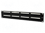 Patch panel | black | Number of ports: 48 | 19" | Cat: 6 | rack 19" | RACK
