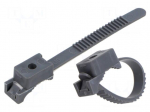 Cable strap clip | L: 80mm | 100pcs | -15&divide;80&deg;C | StrapLock | Body: grey