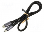 Cable | USB 3.2 Gen 2x2 | USB C plug,both sides | 0.5m | black | 100W