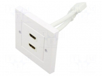 Wall socket | white | plaster embedded | HDMI socket x4 | 86x86mm