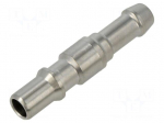 Quick connection coupling | straight | max.15bar | stainless steel