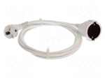 Extension lead | 3G1.5mm2 | 3m | PVC | white | Sockets no: 1 | 16A