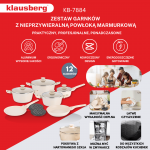 Kokkamis- ja lauan&otilde;ud | K&ouml;&ouml;gitarbed // Potid // Zestaw garnk&oacute;w, 12 element&oacute;w, aluminium z powłoką markurkową, kremowe, klausberg, kb-7884