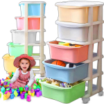 Furniture sections and sets // Kontorim&ouml;&ouml;bel // Regał duży kosz na zabawki plastikowy 5 szuflad p&oacute;łek pojemnik mobilny xxl or1159