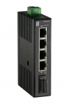 LevelOne 5-Port Fast Ethernet Industrial Switch, DIN-Rail, 1 x SC Multi-Mode Fiber, -20&deg;C to 70&deg;C