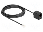 Cable: telephone | RJ11 plug,RJ45 socket | 5m | black | 28AWG