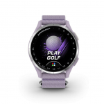 Smart watches Garmin  Approach J1\nSilver aluminium bezel with lilac ComfortFit fabric ban