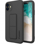 Back panel cover Wozinsky Apple Kickstand Case flexible silicone iPhone 11 Black