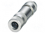 Connector: M8 | PIN: 3 | 4A | 48V | IP67 | straight | shielded | plug