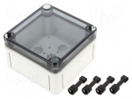 Enclosure: multipurpose | X: 94mm | Y: 94mm | Z: 57mm | TK PC | grey | IP66