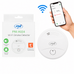 Wi-Fi suitsuandur A024, juhtimine Tuya Smart rakendusest, toide 9V patareist, 85dB